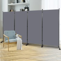 Room Divider 6Ft Folding Privacy Screens, 4 Panel Partition Room Dividers W/Freestanding Design, Portable Wall Divider For Room Separtation, Fabric Screen Panel For Home Office Bedroom Dorm