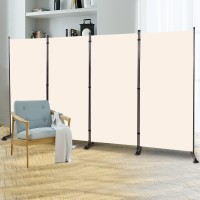 Room Divider 6Ft Folding Privacy Screens, 4 Panel Partition Room Dividers W/Freestanding Design, Portable Wall Divider For Room Separtation, Fabric Screen Panel For Home Office Bedroom Dorm