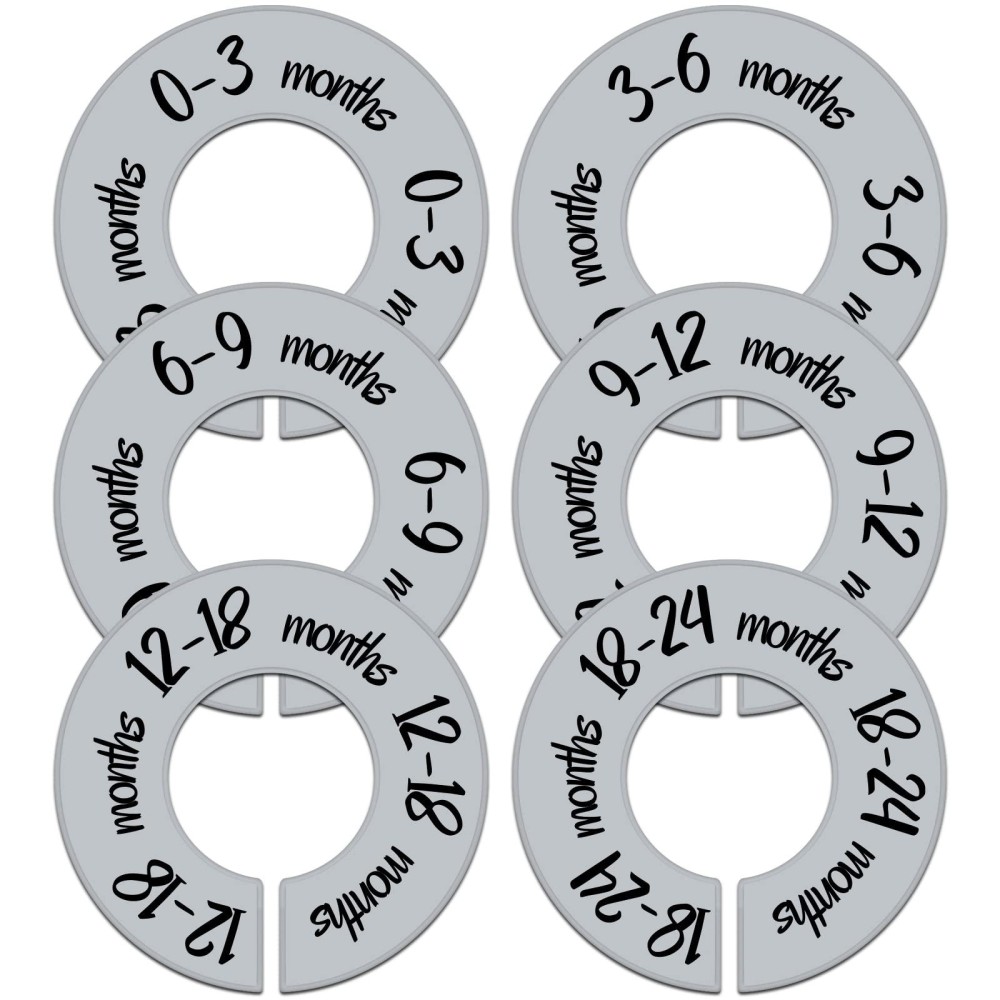 Pro Goleem Baby Closet Dividers Gray Baby Closet Organizer For Nursery Baby Clothes Size Age Dividers Fits 1.5