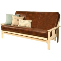 Kodiak Furniture Monterey White Sofa With Saddle Brown Faux Leather Mattress