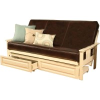 Kodiak Furniture Monterey White Storage Sofa With Brown Faux Leather Mattress