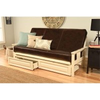 Kodiak Furniture Monterey White Storage Sofa With Brown Faux Leather Mattress