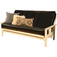 Kodiak Furniture Monterey Antique White Sofa With Black Faux Leather Mattress