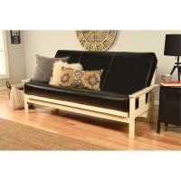 Kodiak Furniture Monterey Antique White Sofa With Black Faux Leather Mattress