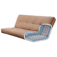 Kodiak Tucson Queen Futon Frame And Mattress Set - Wood Futon With Mattress Included In Linen Cocoa Color