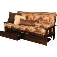 Kodiak Furniture Monterey Espresso Storage Sofa With Multi-Color Fabric Mattress