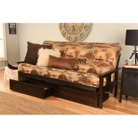 Kodiak Furniture Monterey Espresso Storage Sofa With Multi-Color Fabric Mattress