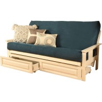 Kodiak Furniture Monterey Antique White Storage Sofa With Suede Blue Mattress