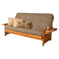 Kodiak Furniture Phoenix Queen-Size Butternut Wood Futon-Linen Stone Mattress