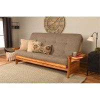 Kodiak Furniture Phoenix Queen-Size Butternut Wood Futon-Linen Stone Mattress