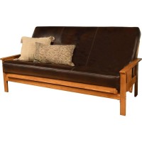 Kodiak Furniture Monterey Butternut Sofa With Java Brown Faux Leather Mattress