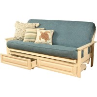 Kodiak Furniture Monterey Antique White Storage Sofa With Blue Fabric Mattress