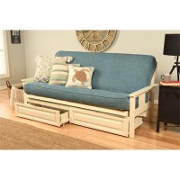 Kodiak Furniture Monterey Antique White Storage Sofa With Blue Fabric Mattress