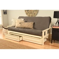 Kodiak Furniture Monterey Antique White Storage Sofa With Suede Gray Mattress