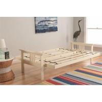 Kodiak Furniture Monterey Antique White Wood Futon With Twill Gray Mattress