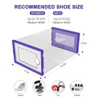 Kuject Shoe Organizers Storage Boxes For Closet 12 Pack Clear Plastic Stackable Storage Bins With Lids Under Bed Shoe Containe