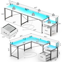 Rolanstar Computer Desk With File Drawer, 68