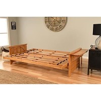 Kodiak Furniture Phoenix Queen-Size Butternut Wood Futon-Linen Cocoa Mattress