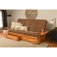 Kodiak Furniture Phoenix Queen Butternut Wood Storage Futon-Mocha Brown Mattress