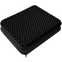 Gel Enhanced Seat Cushion For Long Sitting - Double Thick Honeycomb Breathable Design Egg Seat Cushion With Non-Slip Cover - Office Chair Car Cooling Seat Cushion - Computer Desk Pain Relief Pad