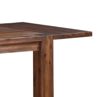 63-95 Inch Pim Acacia Wood Dining Table, 2 Extension Leaves, Walnut Brown