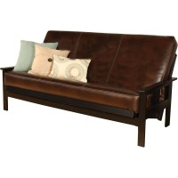 Kodiak Furniture Monterey Black Sofa With Java Brown Faux Leather Mattress