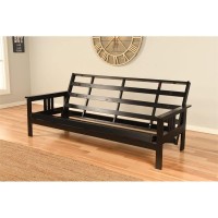 Kodiak Furniture Monterey Black Sofa With Linen Charcoal Fabric Mattress