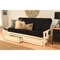 Kodiak Furniture Monterey Antique White Storage Sofa With Suede Black Mattress