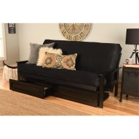 Kodiak Furniture Monterey Black Storage Sofa With Suede Black Mattress