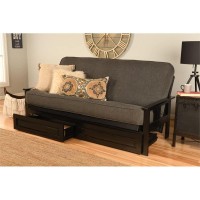Kodiak Furniture Monterey Black Storage Sofa With Charcoal Fabric Mattress