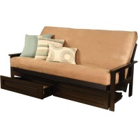 Kodiak Furniture Monterey Black Storage Sofa With Suede Peat Tan Mattress