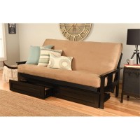 Kodiak Furniture Monterey Black Storage Sofa With Suede Peat Tan Mattress
