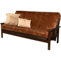 Kodiak Furniture Monterey Espresso Sofa With Brown Faux Leather Mattress