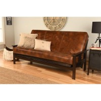 Kodiak Furniture Monterey Espresso Sofa With Brown Faux Leather Mattress
