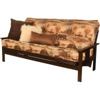 Kodiak Furniture Monterey Espresso Sofa With Multi-Color Fabric Mattress