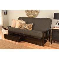 Kodiak Furniture Monterey Espresso Storage Sofa With Charcoal Fabric Mattress