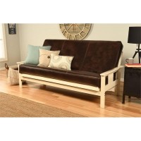 Kodiak Furniture Monterey Antique White Sofa With Brown Faux Leather Mattress