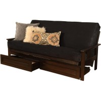 Kodiak Furniture Monterey Espresso Storage Sofa With Suede Black Mattress