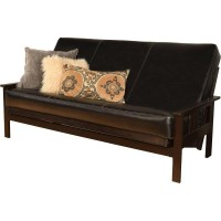 Kodiak Furniture Monterey Espresso Sofa With Black Faux Leather Mattress