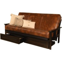 Kodiak Furniture Monterey Black Storage Sofa With Brown Faux Leather Mattress