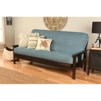 Kodiak Furniture Monterey Espresso Sofa With Aqua Blue Fabric Mattress