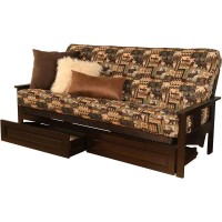 Kodiak Furniture Monterey Espresso Storage Sofa And Multi-Color Fabric Mattress