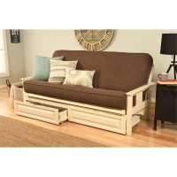 Kodiak Furniture Monterey Antique White Storage Sofa With Brown Fabric Mattress