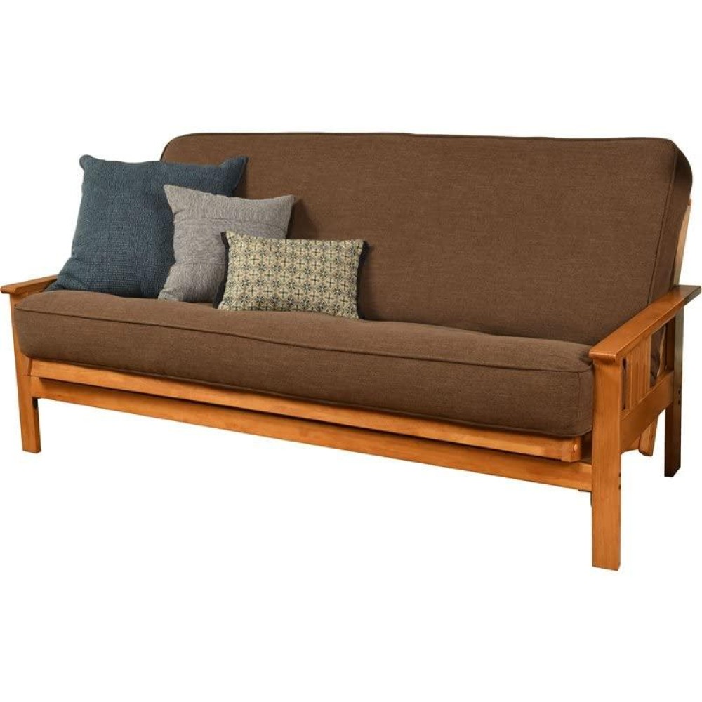 Kodiak Furniture Monterey Butternut Sofa With Cocoa Brown Fabric Mattress