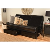 Kodiak Furniture Monterey Black Storage Sofa With Black Faux Leather Mattress