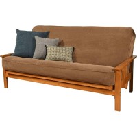 Kodiak Furniture Monterey Butternut Sofa And Marmont Mocha Brown Fabric Mattress