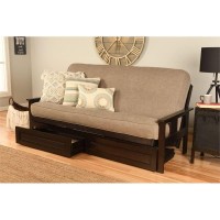 Kodiak Furniture Monterey Espresso Storage Sofa With Stone Gray Fabric Mattress