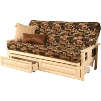 Kodiak Furniture Monterey White Storage Sofa With Multi-Color Fabric Mattress