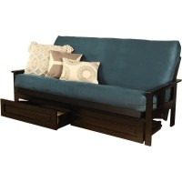 Kodiak Furniture Monterey Black Storage Sofa With Suede Blue Mattress
