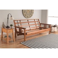 Kodiak Furniture Monterey Barbados Wood Futon With Twill Gray Mattress